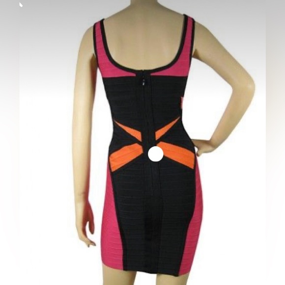 Authentic Herve Leger Strappy Colorblock Dress Sz. M **RARE hard to find style** - Picture 7 of 7